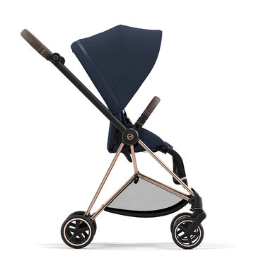 CYBEX Platinum Stroller Mios Lux Carry Cot shown on Mios Frame - Nautical Blue
