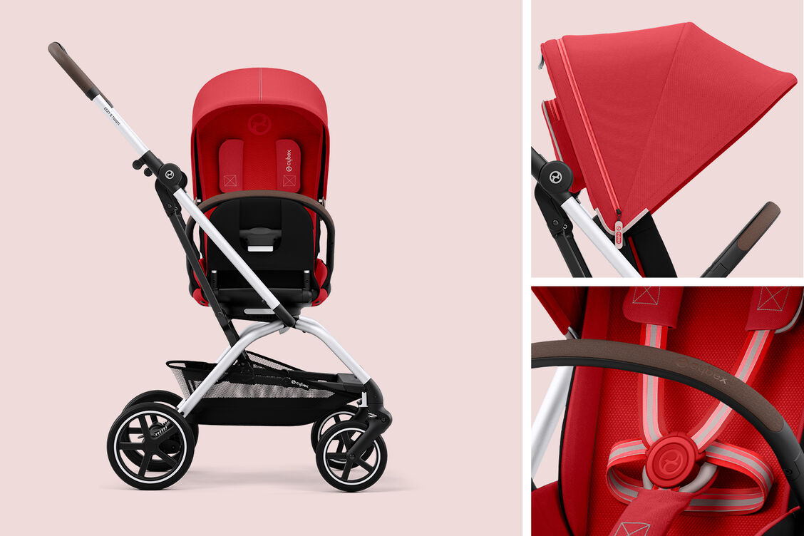 CYBEX Gold Eezy S Twist+2 Buggy Hibiscus Red on Silver Frame