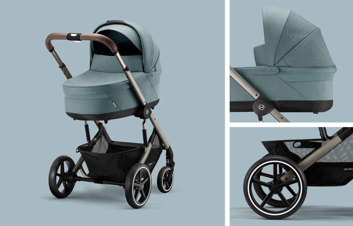 CYBEX Gold Balios S Lux Stroller Sky Blue on Taupe Frame