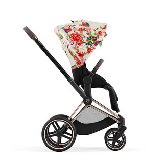 CYBEX Platinum Spring Blossom Collection Priam Seat Pack shown on Priam Frame - Light
