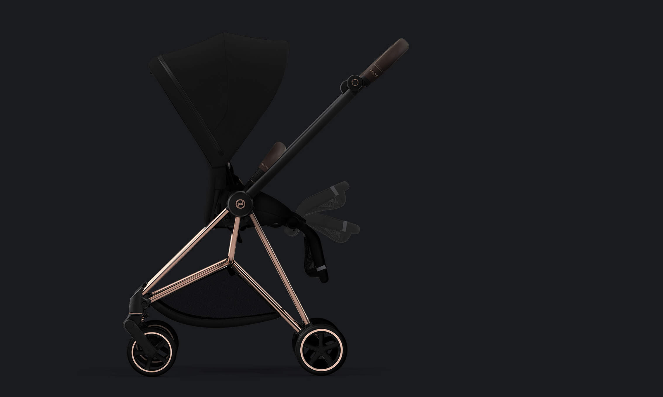 CYBEX Platinum Mios barnvagn med justerbart fotstöd