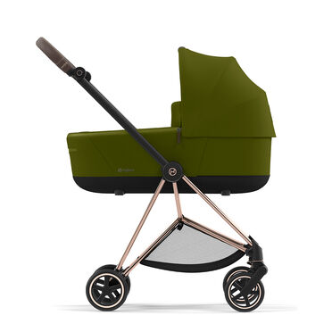 CYBEX Platinum Stroller Mios Lux Carry Cot shown on Mios Frame - Khaki Green