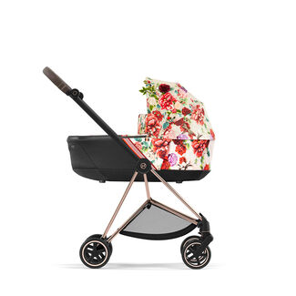 CYBEX Platinum Strollers Spring Blossom Collection Mios Lux Carry Cot shown on Mios Frame - Light