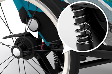 Hinterradfederung und luftgefüllte Reifen