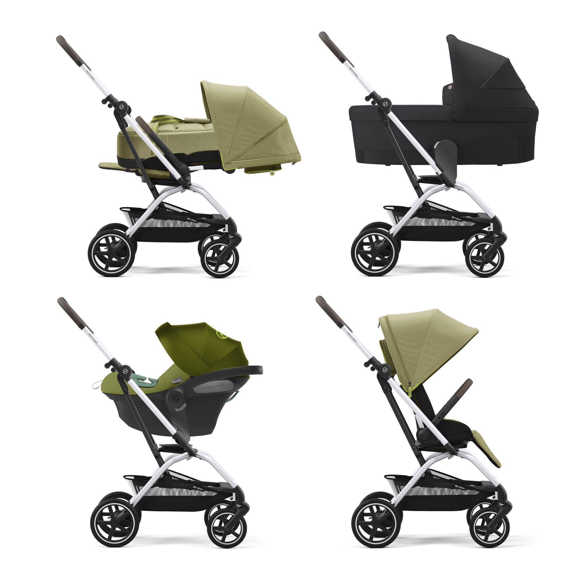 GREEN 3-In-1 Jogger Stroller Buggy All Terrain Travel System Infant Car Seat NEW 