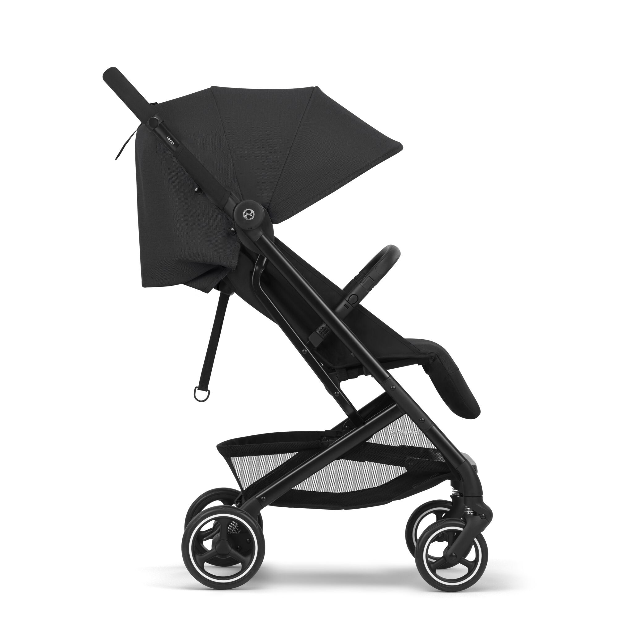 Lightweight Baby Stroller Compact Fold Stands for Storage Compatible with All CYBEX Infant Seats Multiple Recline Positions Travel Stroller Deep Black Easy to Carry CYBEX Beezy Stroller 
