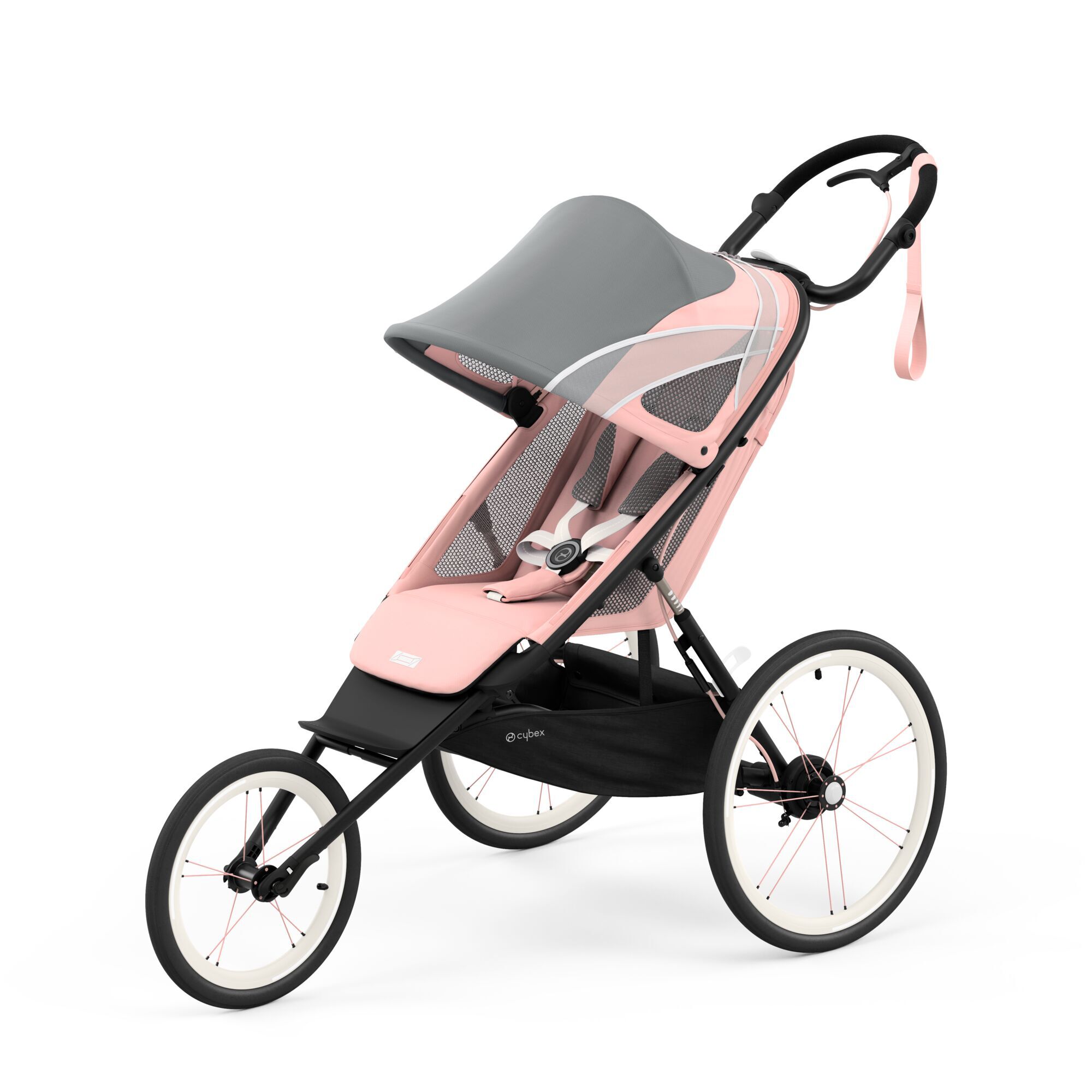 CYBEX AVI Jogging Stroller Seat Pack Compact Fold for Storage One-Handed Steering,Rear-Wheel Suspension & Handbrake Height-Adjustable Handlebar For Infants 9 months+,All Black Frame not Included 